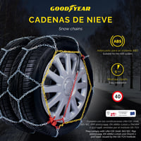 Snehové reťaze Goodyear 77913 G9, 9 mm pre osobné autá, veľkosť 120, s certifikáciou TÜV Süd a ÖNORM V5117 3