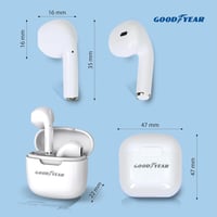 Goodyear True Wireless fülhallgató Bluetooth 5.3, 60 órás töltőtokkal, USB-C 2