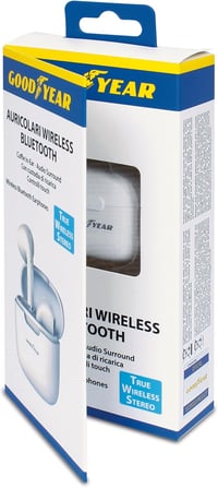 Goodyear True Wireless fülhallgató Bluetooth 5.3, 60 órás töltőtokkal, USB-C 3