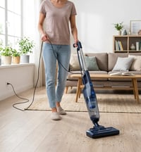 Aspirator vertical Goodyear 600W fără sac, putere de aspirare puternică 18 kPa, recipient de praf 0,6 L, cablu 3,8 m, ușor 1,9 kg, silențios 79 dB, control al fluxului de aer 4