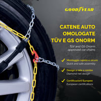Snehové reťaze Goodyear G9 9 mm, veľkosť 080, certifikované snehové reťaze s atestom TÜV a ÖNORM pre osobné vozidlá 5