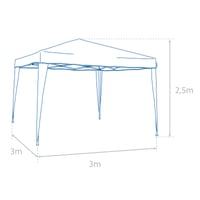 Goodyear Sklopivi vrtni šator 3x3 m, vodootporan paviljon, plavi, s torbom za nošenje i 4 bočne stranice za terasu, vrt i plažu 2