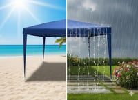 Goodyear Sklopivi vrtni šator 3x3 m, vodootporan paviljon, plavi, s torbom za nošenje i 4 bočne stranice za terasu, vrt i plažu 4
