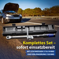 Goodyear profesionalni podesivi moment ključ 40-210 Nm, prihvat 1/2", s nasadnim ključevima 17 mm i 19 mm 7