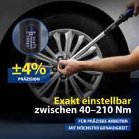 Goodyear profesionalni podesivi moment ključ 40-210 Nm, prihvat 1/2", s nasadnim ključevima 17 mm i 19 mm 3