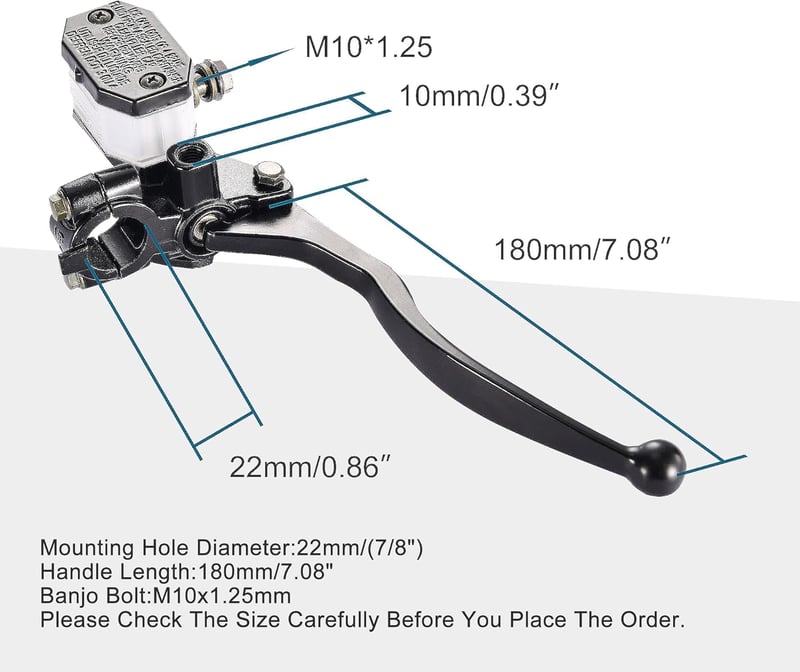 GOOFIT 22mm Jobb Fékmester Hengerfej Fekete GS125 GN125 GN250 GS250