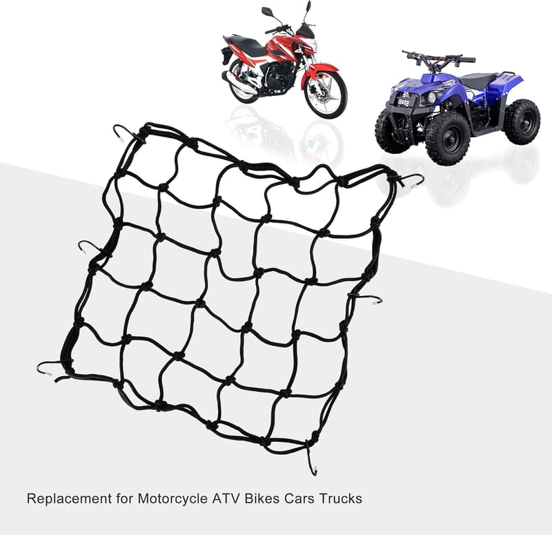 GOOFIT 38x38 cm Szállítóháló Motorkerékpár ATV Autó Teherautó Rögzítőháló Fekete
