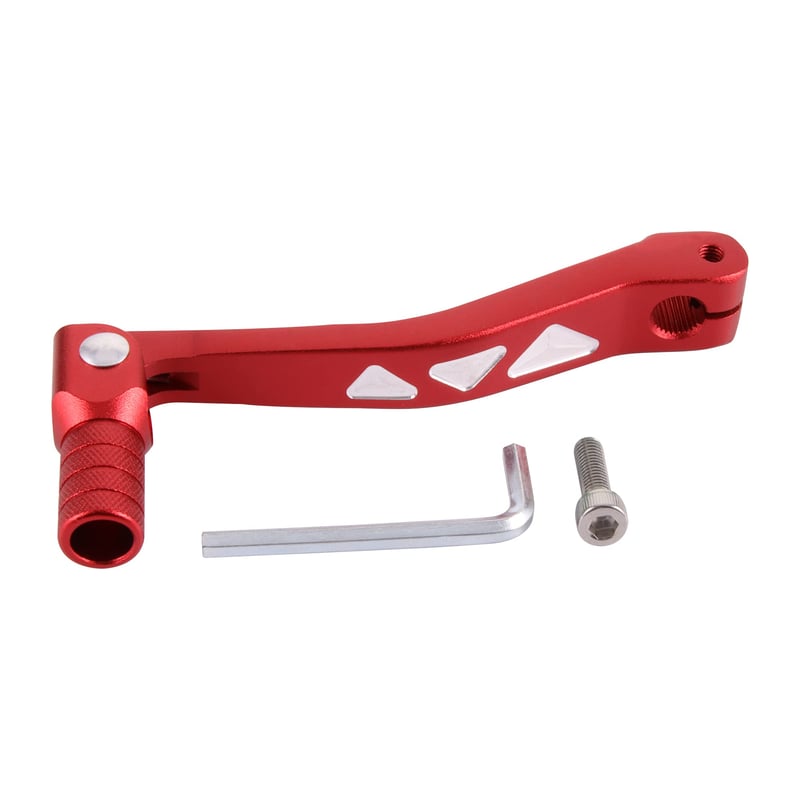 GOOFIT Červená CNC hliníková skladacia radiaca páka s náradím - Univerzálny náhradný diel pre motocykle Pit Bike ATV UTV vozidlá