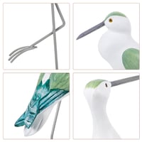GOOHOCHY Set 2 figurine pescăruș din lemn, statuetă pasăre, decor nautic de coastă, alb-verde, pentru Crăciun și Anul Nou, 8x25x31 cm 3