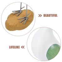 GOOHOCHY Set 2 figurine pescăruș din lemn, statuetă pasăre, decor nautic de coastă, alb-verde, pentru Crăciun și Anul Nou, 8x25x31 cm 4