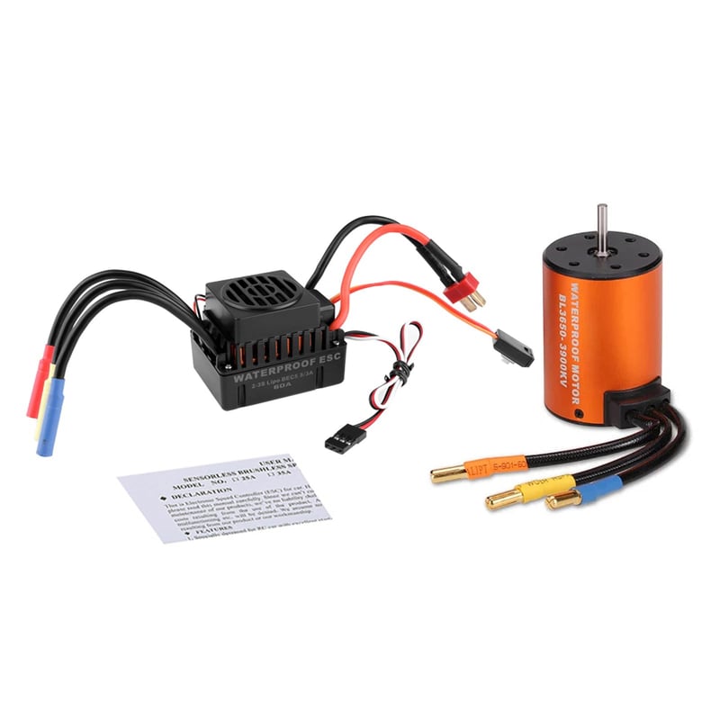 Súprava vodotesného striedavého motora GoolRC 3650 3900KV a 60A ESC pre RC autá v mierke 1/10