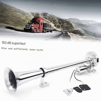 Goolsky Elektrická trúba 150dB 12V/24V univerzálna chrómovaná súprava vzduchového klaksónu pre nákladné autá a vlaky 6