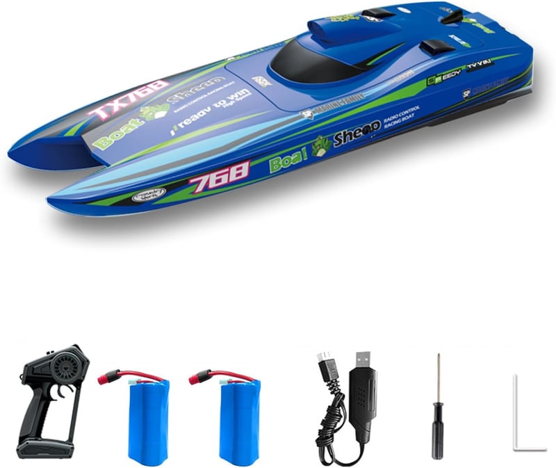 Goolsky RC Hajó 2.4GHz 30km/h Brushless Turbómotor Vízálló Versenycsónak