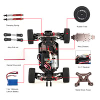 Goolsky Wltoys XKS 144001 RC Autó 60km/h 1/14 4WD Verseny Buggy Piros 7