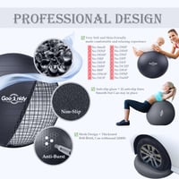 Goonidy gymnastická lopta, kancelárska lopta na sedenie, ergonomická balančná lopta na jogu a fitness, pre tehotné, veľkosť M (48-55 cm), modrá 3