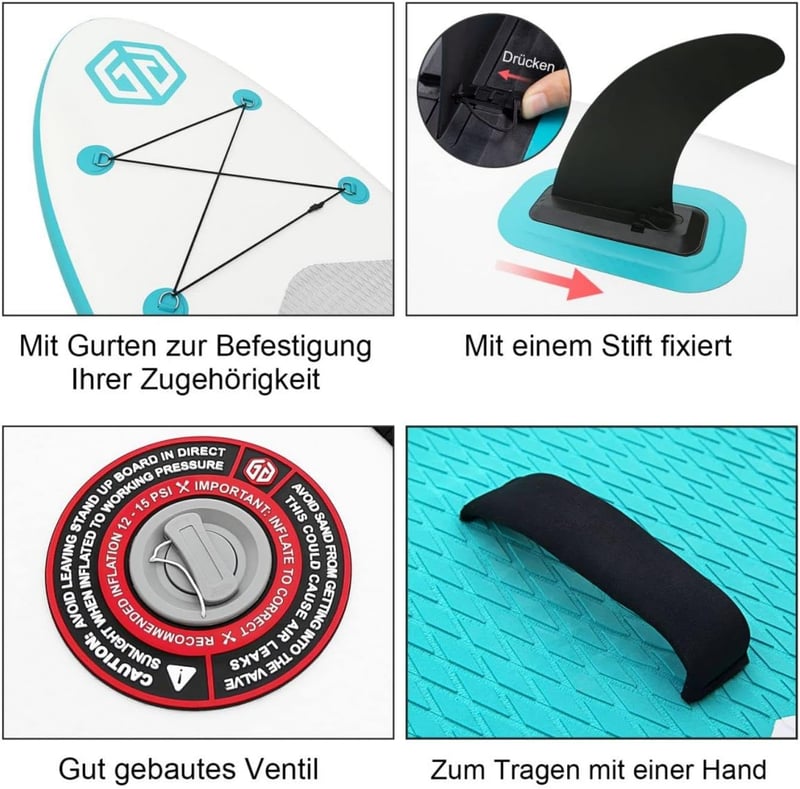 Goosehill 10'6" Felfújható Stand Up Paddleboard Dupla Réteg SUP Deszka Kezdőknek
