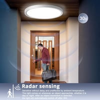GOOSKI 24W LED Mennyezeti Lámpa Mozgásérzékelővel, 4000K Semleges Fehér, Lapos Design 4