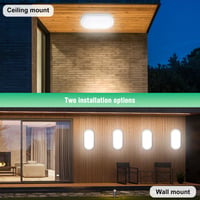 LED stropné svietidlo GOOSKI 18W 1800LM, oválne nástenné svietidlo, vodoodolné IP65, 4000K neutrálna biela, vhodné do pivnice, chodby, kúpeľne, garáže a záhrady 6