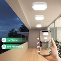 LED stropné svietidlo GOOSKI 18W 1800LM, oválne nástenné svietidlo, vodoodolné IP65, 4000K neutrálna biela, vhodné do pivnice, chodby, kúpeľne, garáže a záhrady 3