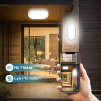 GOOSKI LED podrumska svjetiljka sa senzorom pokreta, unutarnja zidna i stropna svjetiljka IP65, 12W 1200LM 4000K, za vlažne prostorije, ovalna, za garaže i stubišta 6