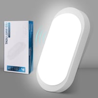 GOOSKI LED podrumska svjetiljka sa senzorom pokreta, unutarnja zidna i stropna svjetiljka IP65, 12W 1200LM 4000K, za vlažne prostorije, ovalna, za garaže i stubišta 1
