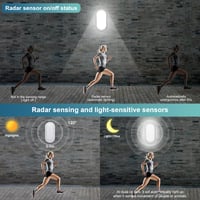 GOOSKI LED podrumska svjetiljka sa senzorom pokreta, unutarnja zidna i stropna svjetiljka IP65, 12W 1200LM 4000K, za vlažne prostorije, ovalna, za garaže i stubišta 2