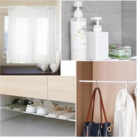 Goowin 6 db Teleszkópos Rúd 55-90 cm Feszítőrúd Fúrás Nélkül Fehér - 55-90cm, White 2