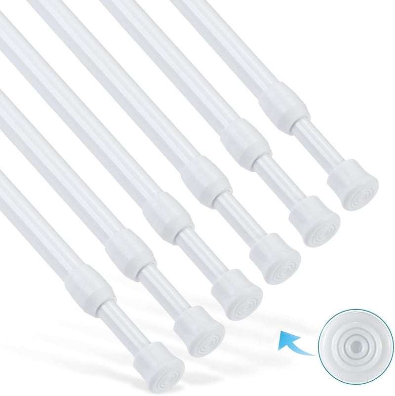 Goowin 6 db Teleszkópos Rúd 55-90 cm Feszítőrúd Fúrás Nélkül Fehér - 55-90cm, White