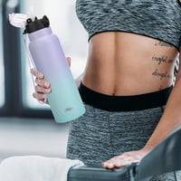 GOPPUS 750ml Rozsdamentes Termosz Palack Dupla Falú Szigetelés Szívószállal 6