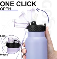 GOPPUS 750ml Rozsdamentes Termosz Palack Dupla Falú Szigetelés Szívószállal 3