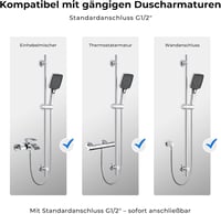Bară de duș Görbach cu duș de mână, Bară suport duș din oțel inoxidabil 100 cm, Crom 6