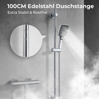 Bară de duș Görbach cu duș de mână, Bară suport duș din oțel inoxidabil 100 cm, Crom 2