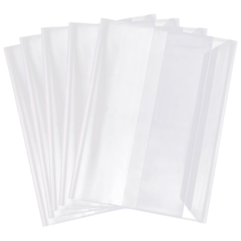 GORGECRAFT 10 bucăți coperți de carte reglabile, din plastic transparent, 21,5 x 15,8 cm, impermeabile, cu bandă autoadezivă, pentru caiete, manuale și cărți de buzunar