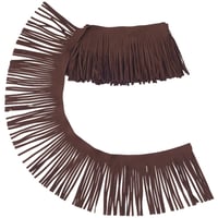 Bandă cu franjuri din piele ecologică GORGECRAFT, 2 m lungime, 9,5 cm lățime, maro nucă de cocos, piele întoarsă ecologică cu două fețe, pentru haine, fuste, genți, draperii DIY 1