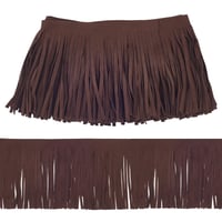 Bandă cu franjuri din piele ecologică GORGECRAFT, 2 m lungime, 9,5 cm lățime, maro nucă de cocos, piele întoarsă ecologică cu două fețe, pentru haine, fuste, genți, draperii DIY 7