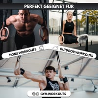 GORNATION Drevené gymnastické kruhy, Gym Rings, kruhy na kalisteniku, olympijské gymnastické kruhy + upevňovacie popruhy so značkami a taškou, na vnútorné po 3