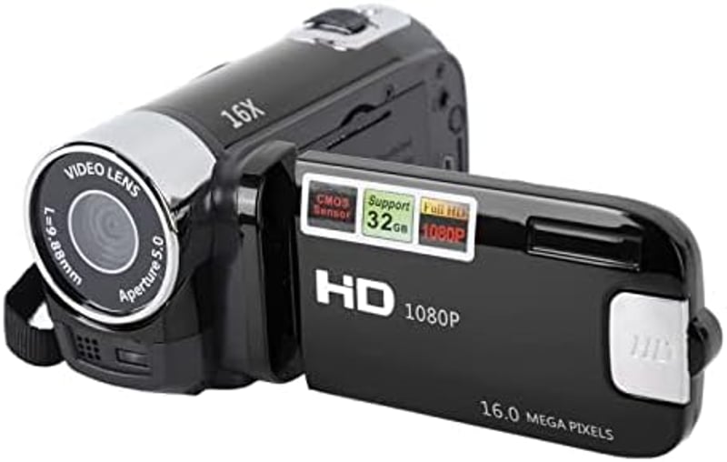 Goshyda 4K 48MP videokamera DV felvevő, 2,7"-os forgatható kijelzővel, 16x zoom - fekete