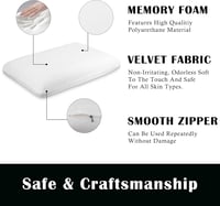 Gosider Memory Foam Párna - Kényelmes Alvópárna Hát- és Oldalt Alvóknak, Levehető Mosható Huzattal, Fehér, 60x40 cm 4