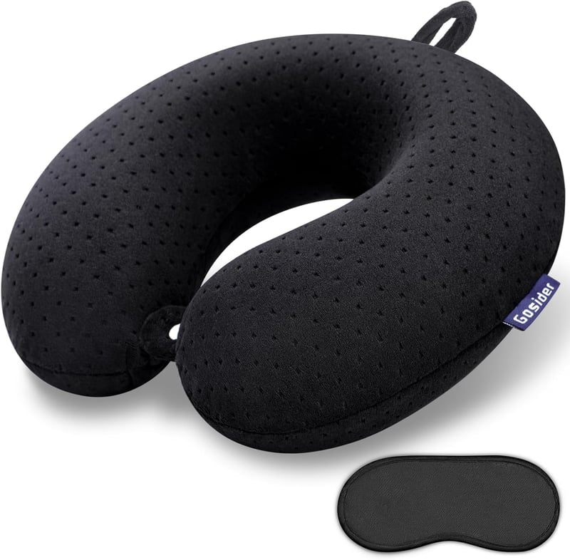 Gosider Memory Foam Utazópárna - Fekete U-alakú Nyakpárna Repülőre, Autóba és Otthoni Használatra - Mosható, Puha Memóriahabos Fejpárna

AI: