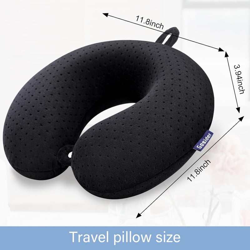 Gosider Memory Foam Utazópárna - Fekete U-alakú Nyakpárna Repülőre, Autóba és Otthoni Használatra - Mosható, Puha Memóriahabos Fejpárna

AI: