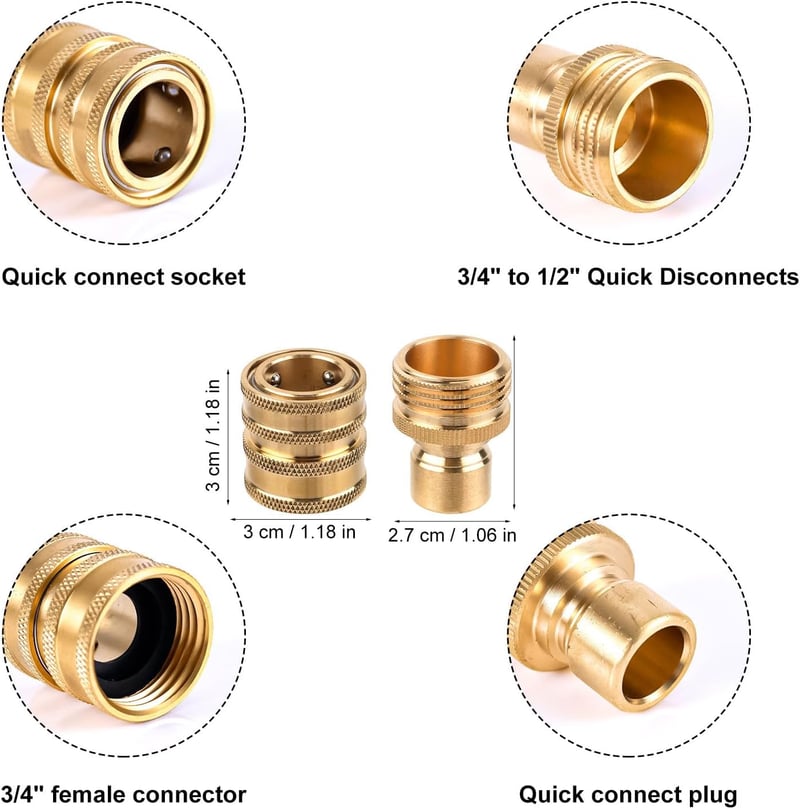 Gosknor 16 db nyomásmosó gyorscsatlakozó készlet M22-14 mm forgatható 3/8 hüvelyk gyorskioldó 3/4 hüvelyk adapterrel