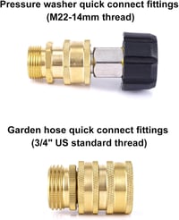 Gosknor 16 db nyomásmosó gyorscsatlakozó készlet M22-14 mm forgatható 3/8 hüvelyk gyorskioldó 3/4 hüvelyk adapterrel 6