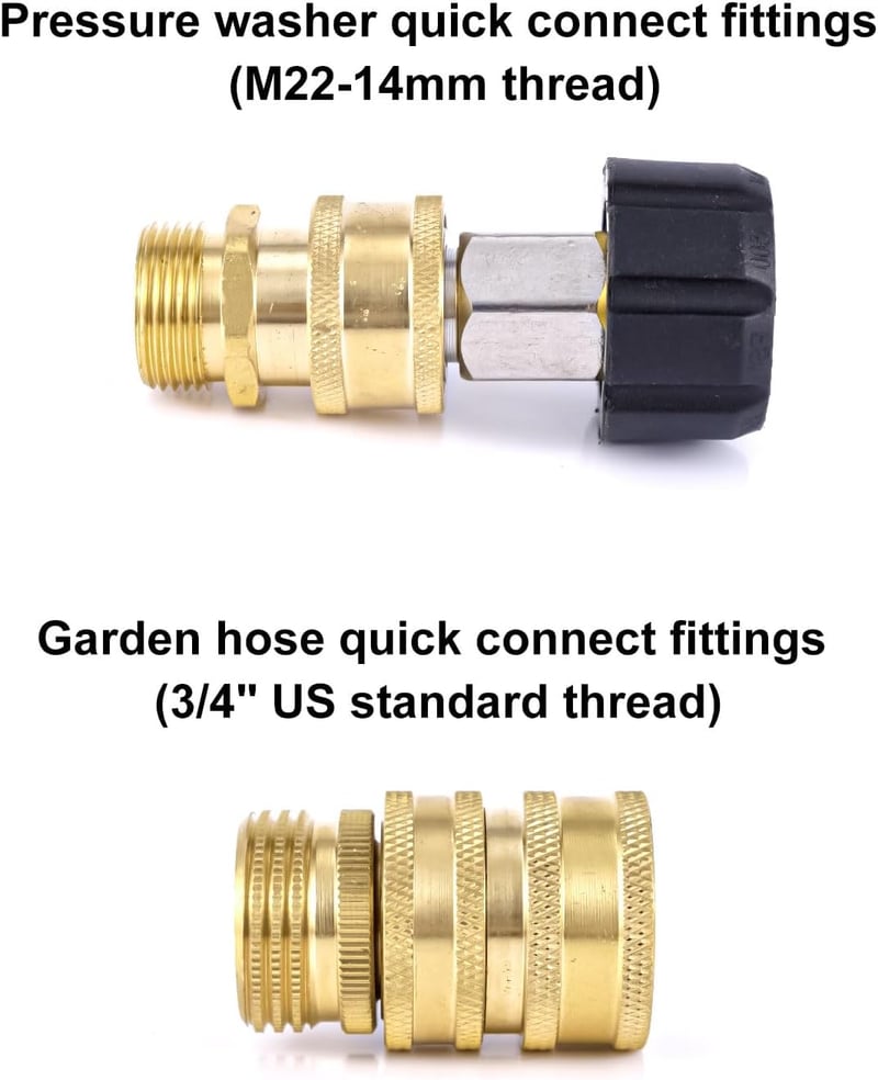 Gosknor 16 db nyomásmosó gyorscsatlakozó készlet M22-14 mm forgatható 3/8 hüvelyk gyorskioldó 3/4 hüvelyk adapterrel