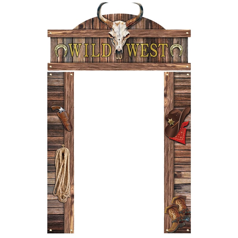 Gosknor Cowboy Party Dverový Banner - Dekorácia na Divoký Západ Závesná Tabuľa Foto Rekvizita Westernová Tematická Rustikálna Párty Dekorácia