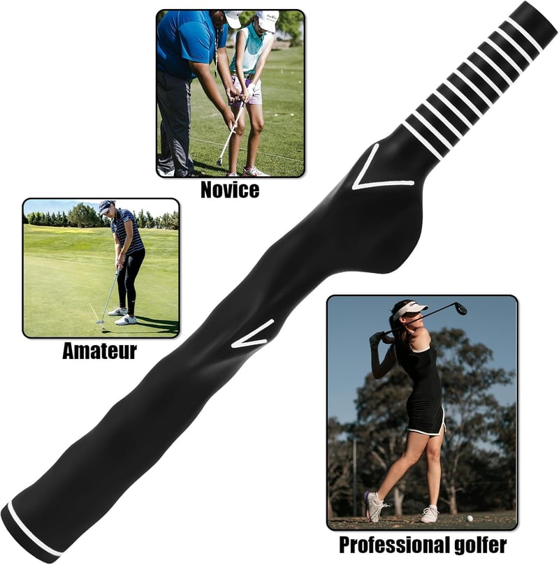 Gosknor Golf Edzőfogás Balkezes Játékosoknak - Csúszásmentes Swing Tréner Fekete Színben Kezdők és Profi Golfozók Számára