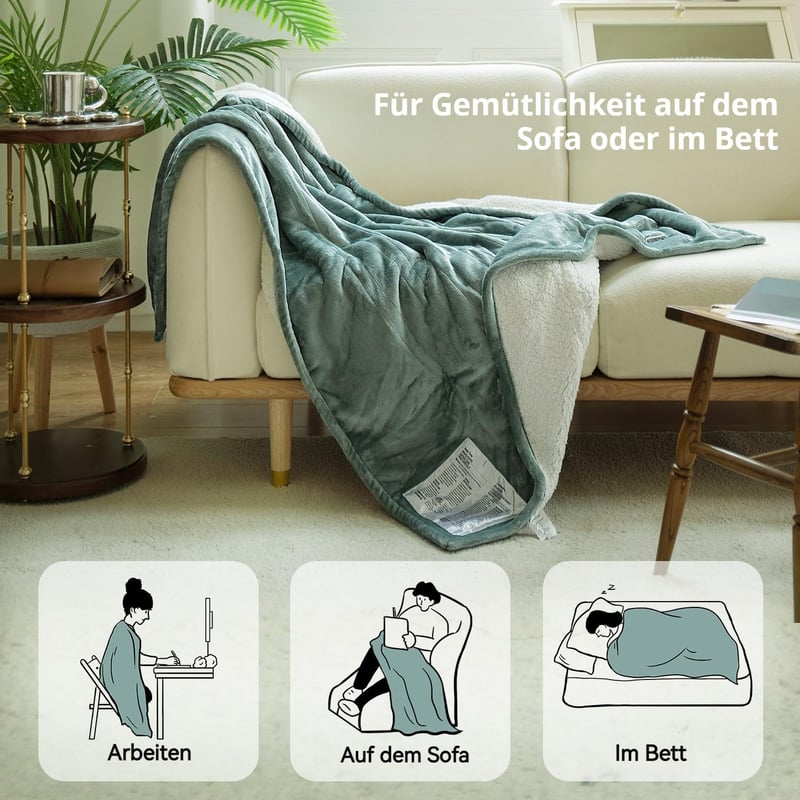 GOTCOZY Elektromos Takaró 130x180cm 6 Fokozat Időzítő Mosható Fűtőtakaró