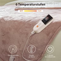 GOTCOZY Elektromos Takaró 130x180cm Puha Plüss 6 Fokozat Időzítő Túlmelegedés Védelem 4