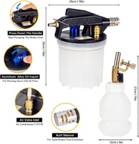 GOTLUCK Féktöltő Légnyomásos 2L Fékvédelem Szilikon Csővel és Adapter Készlet 3