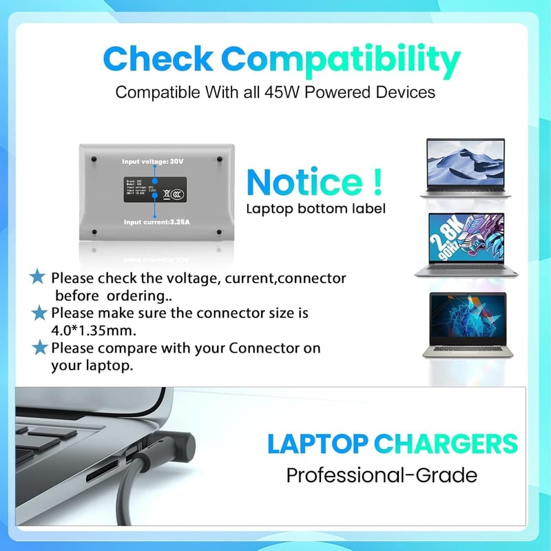 Gotosome 45W Laptop Töltő ASUS Vivobook Zenbook 4.0x1.35mm