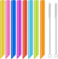 GOTRUST buborék tea szívószál újrahasználható, 26 cm x 10 mm, színes - 8 db 1
